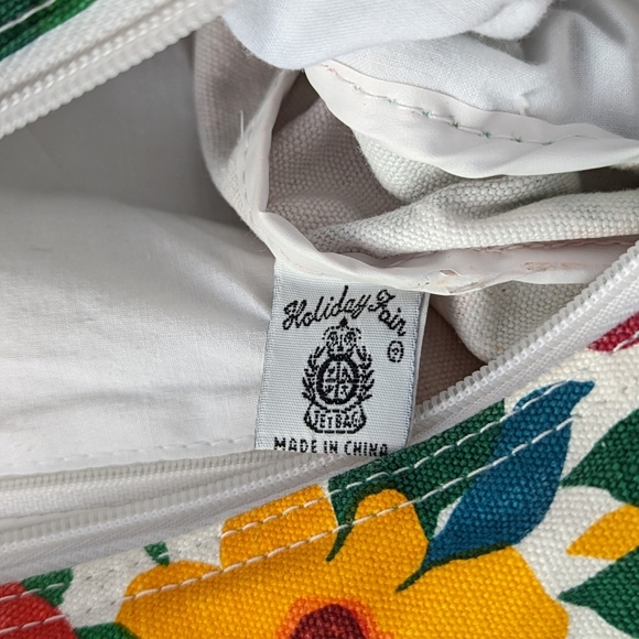 Holiday Fair Multicolor Floral Tote Travel Shopping Handbag - Picture 11 of 15